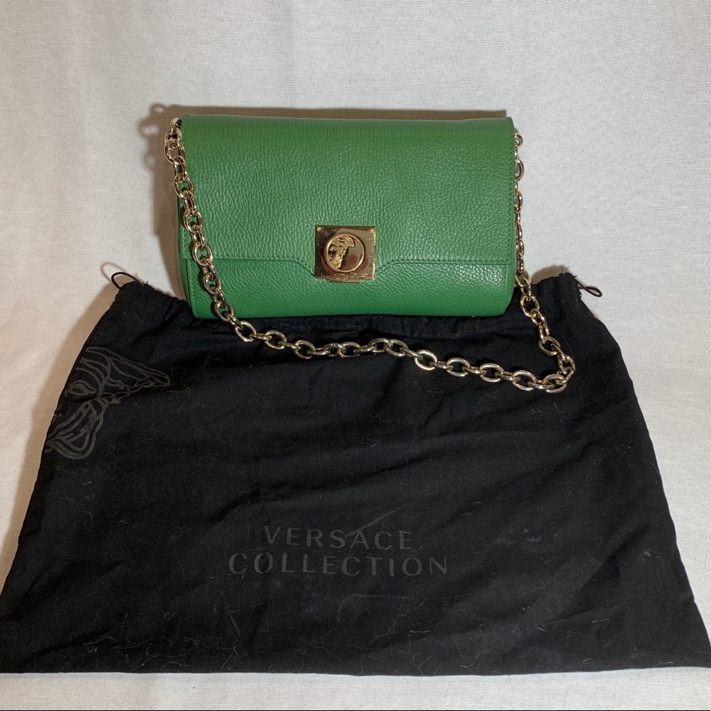Green Versace collection Purse and dustbag